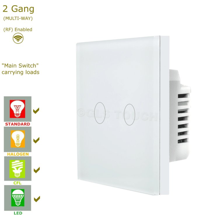 сензорен ключ с докосване два бутона бял