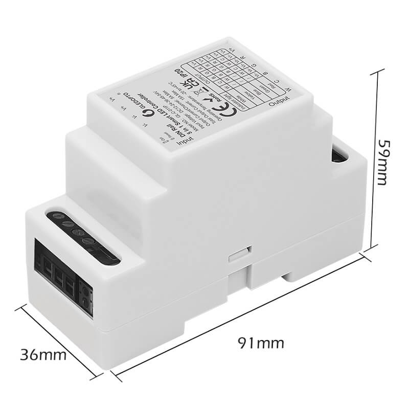 размери на RGB контролер за лед лента