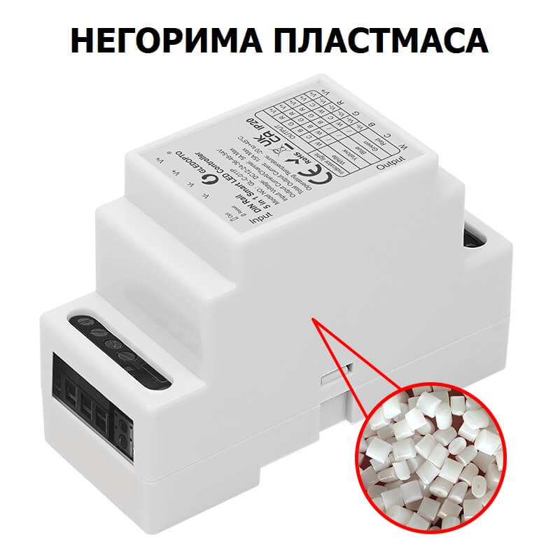 устойчива и негорима пластмаса на RGB контролер