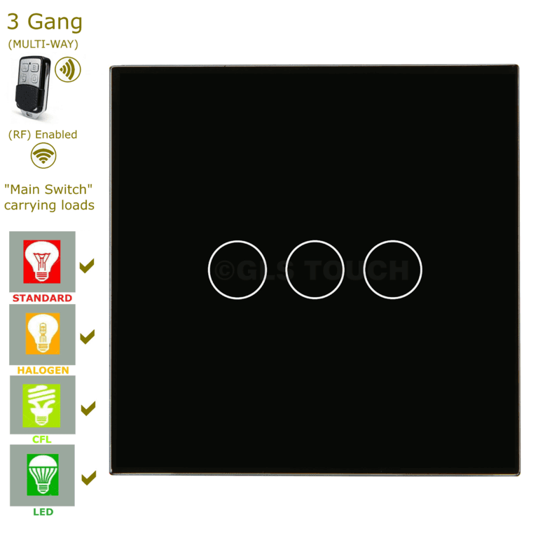 сензорен ключ с дистанционно черен троен