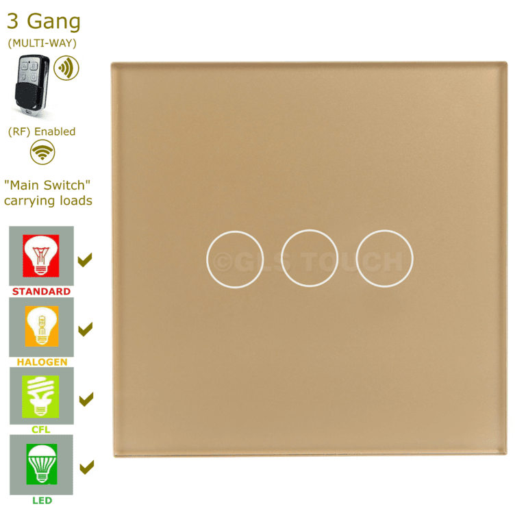 сензорен ключ с дистанционно златист троен