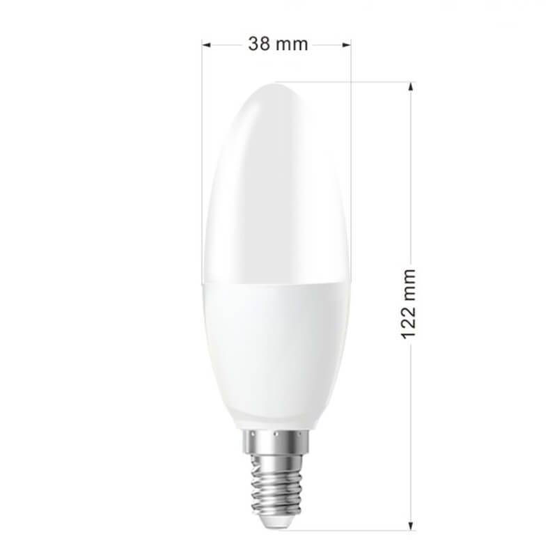 размери на крушка с WiFi E14 свещ
