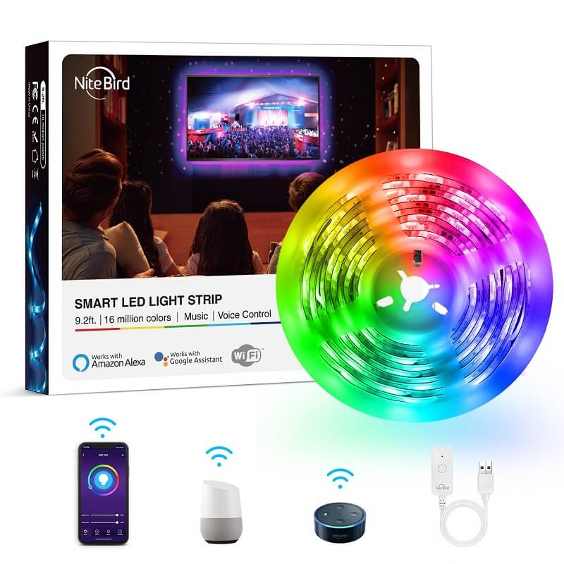 wifi rgb музикална лента nitebird 2.8м