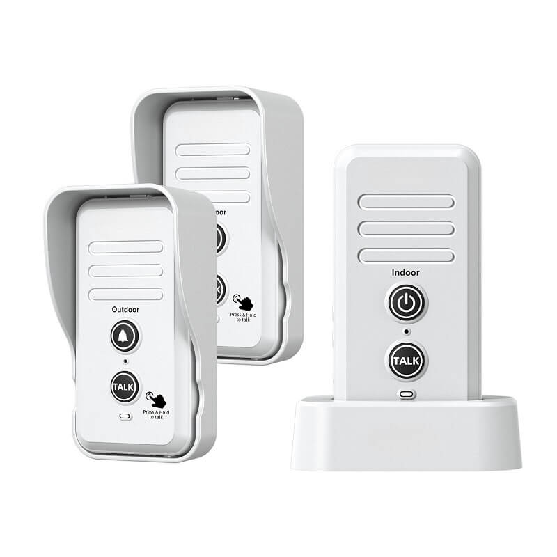 домофон с два бутона и един приемник бял