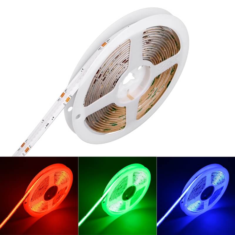 многоцветна RGB COB LED лента ролка