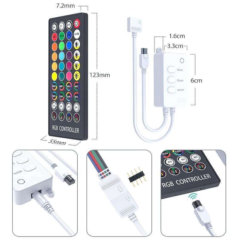 размер на акустичен контролер и дистанционно