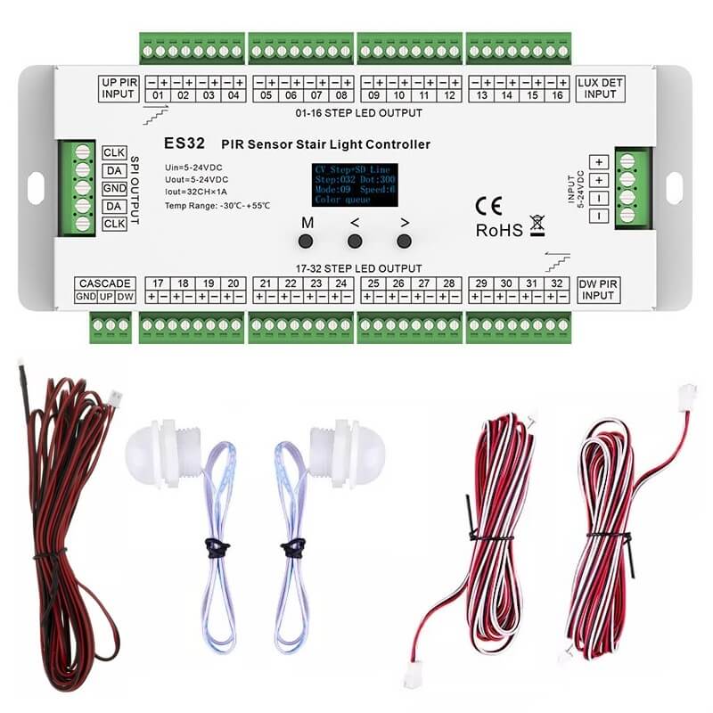 съдържание на комплект модул за стълбищно осветление