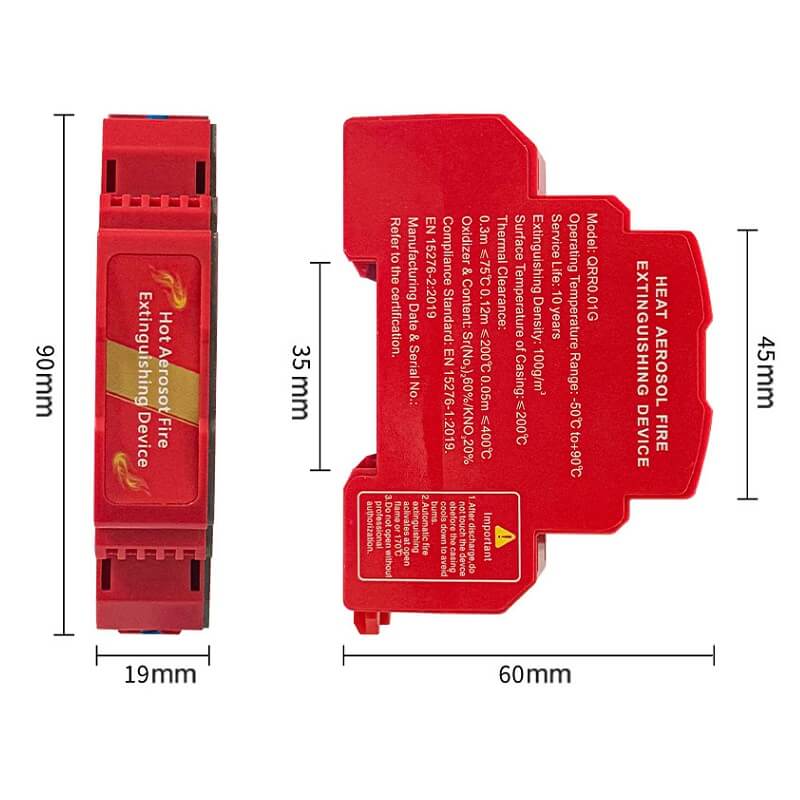 размер на пожарогасител за табло