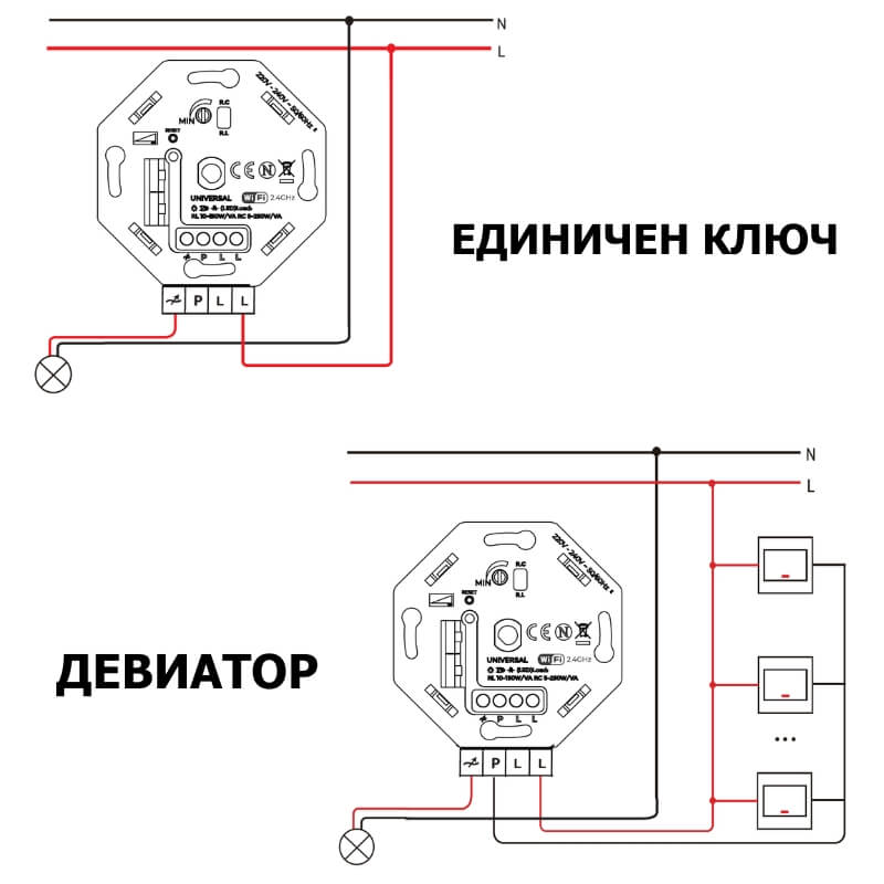 схема на свързване на димер без нула
