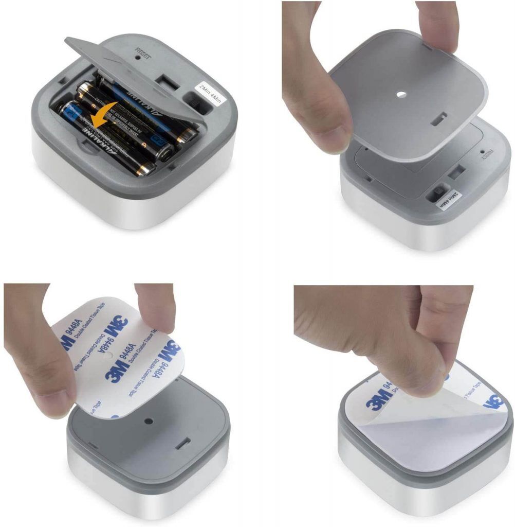 поставяне на батерии PIR сензор