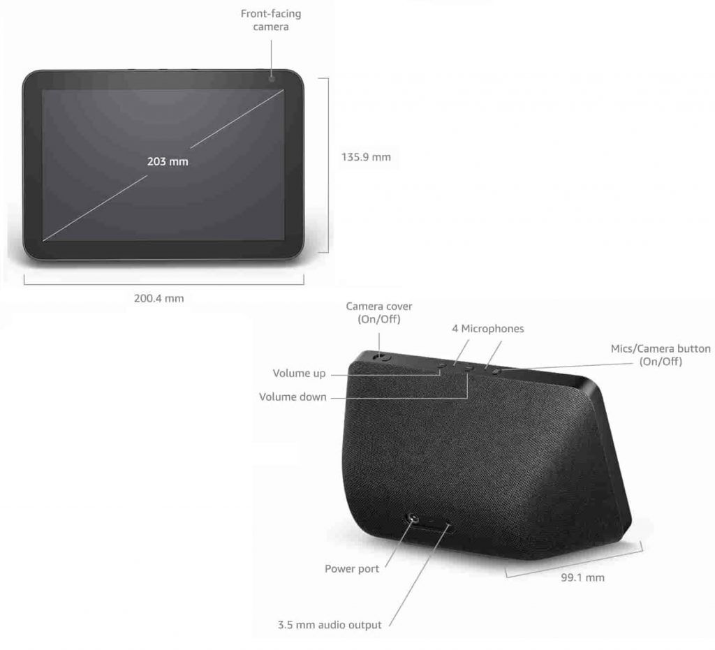 алекса echo show 8 размери