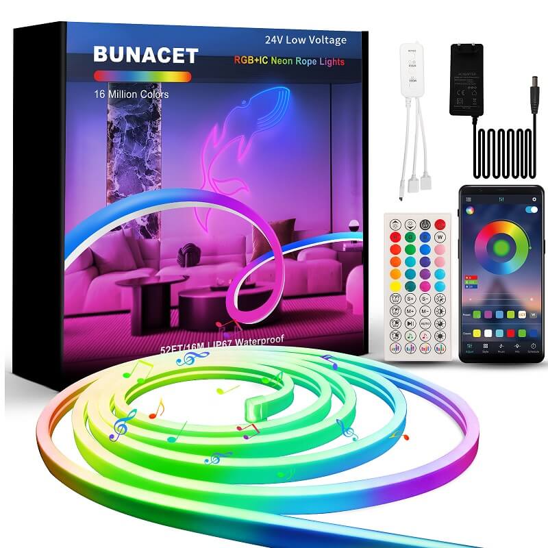 комплект многоцветна неонова лента 16 метра