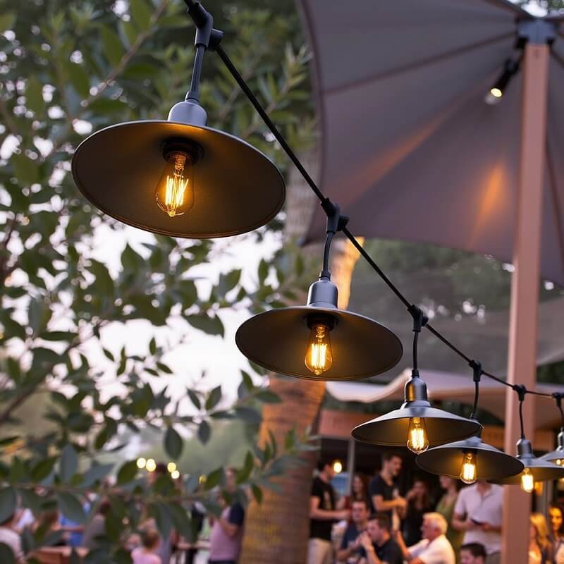 осветление за ресторант с гирлянда