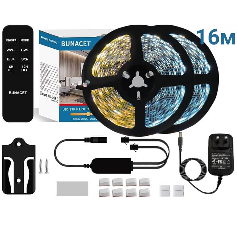 16 метра лед лента с регулируемо бяло