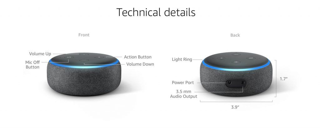 amazon alexa бутони и размери