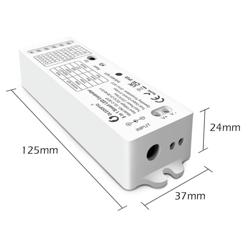 размери на лед контролер 5 в 1 gledopto