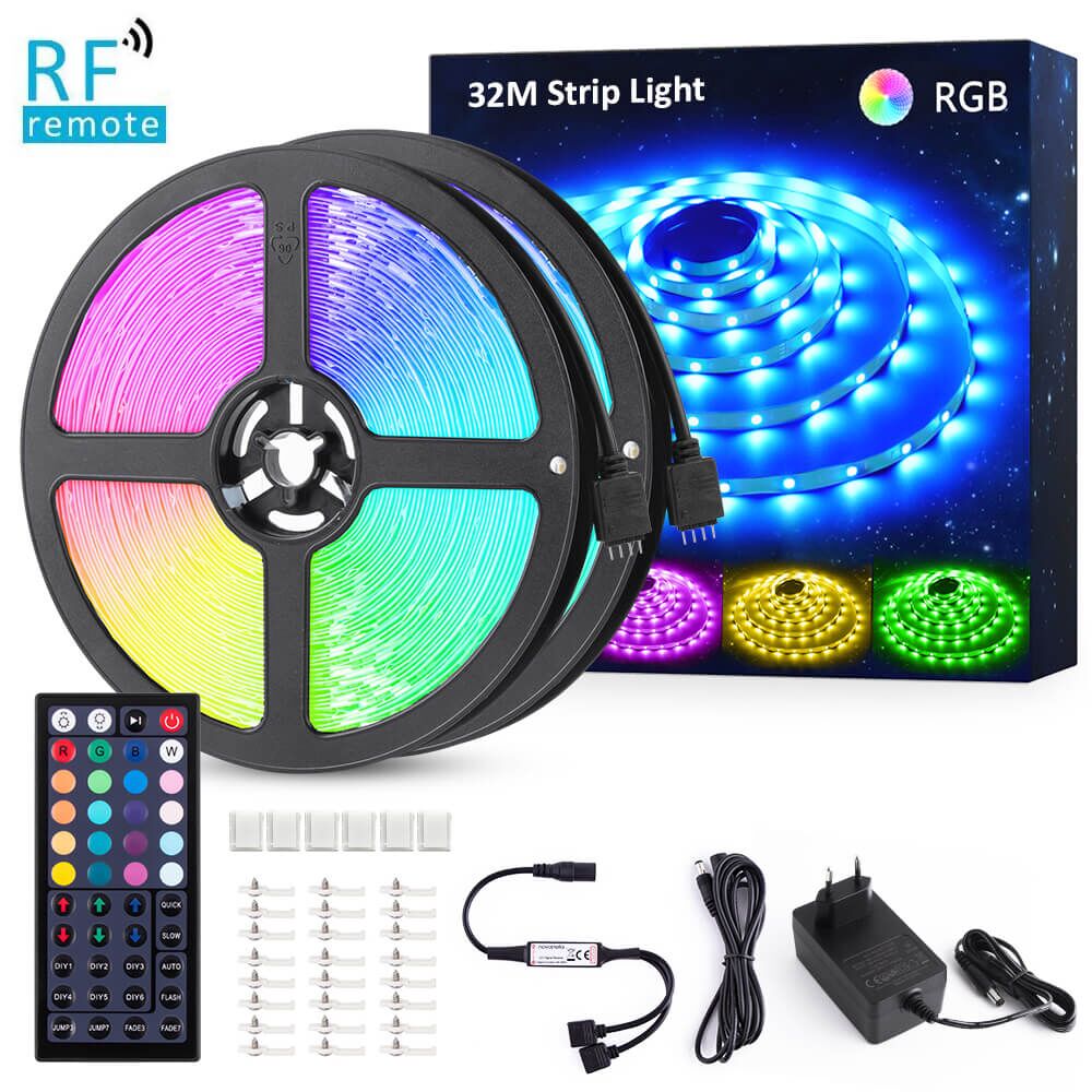 RGB LED лента 32м с RF дистанционно