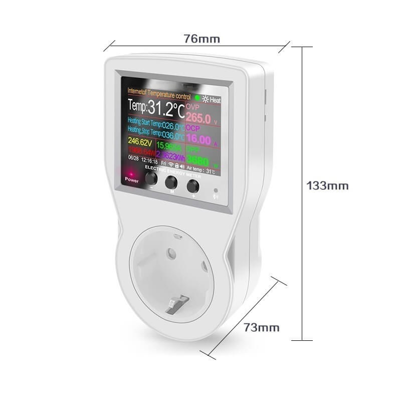 размери на ватметър WiFi