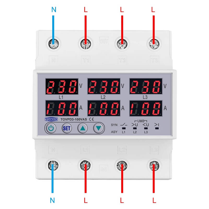 трифазна напреженова защита 100A