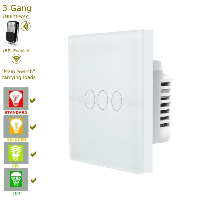 сензорен ключ троен с дистанционно бял