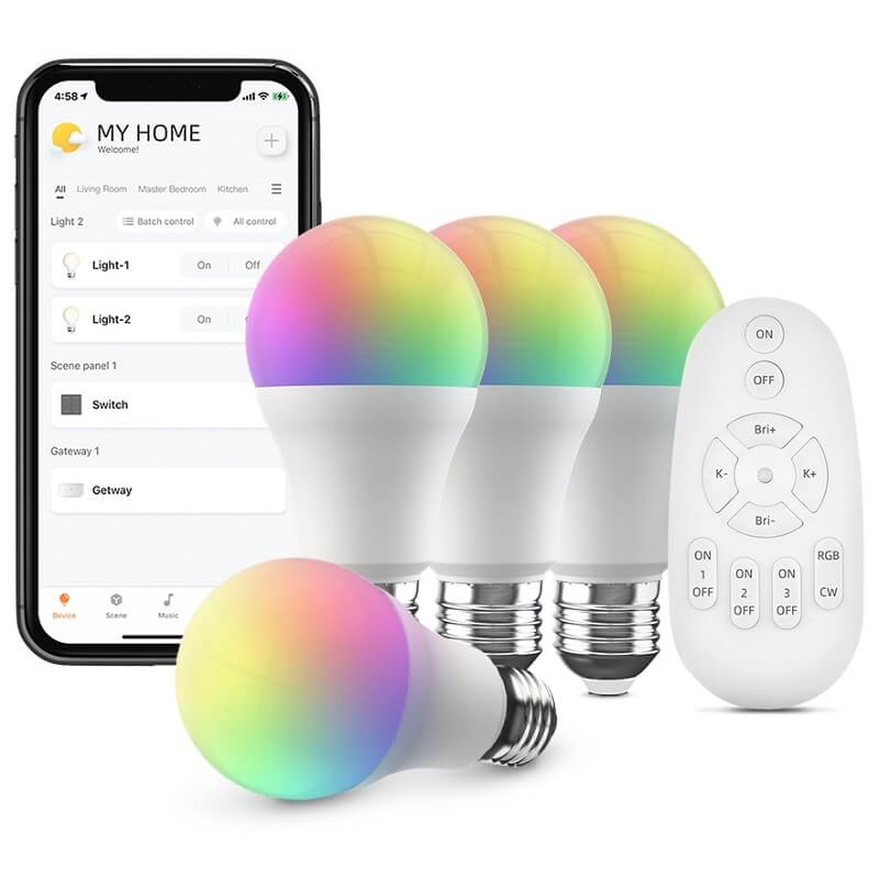 bluetooth крушки с дистанционно управление и телефон