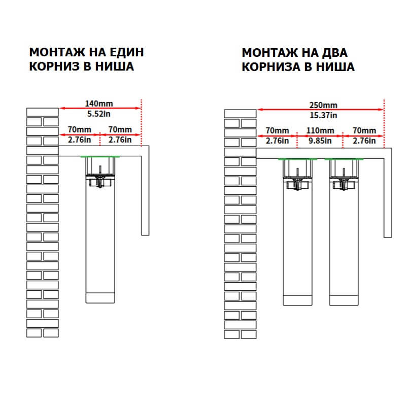таване монтаж на телескопичен корниз