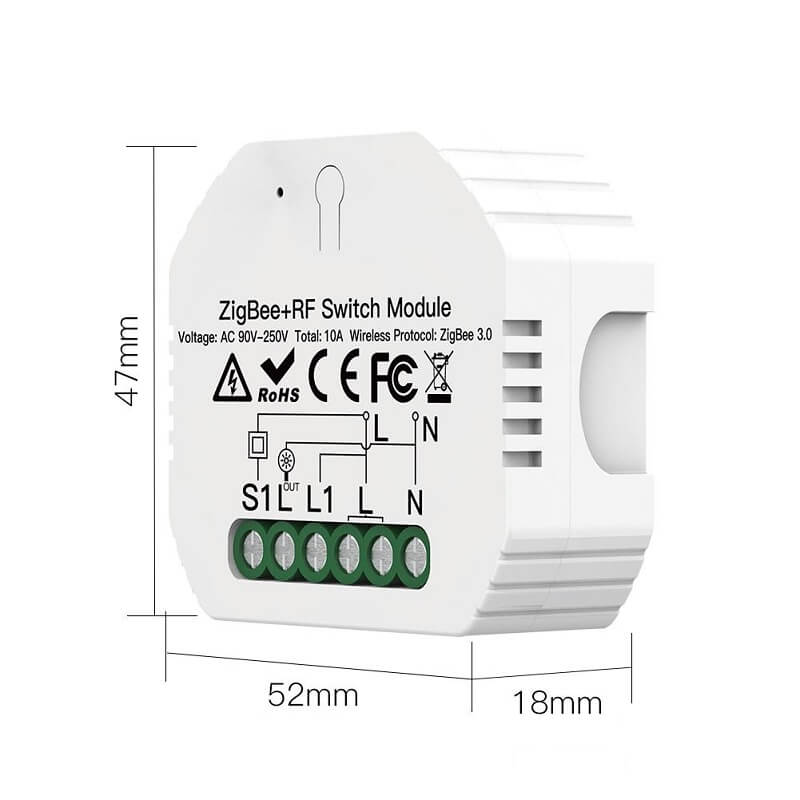 размери на zigbee единичен модул за осветление