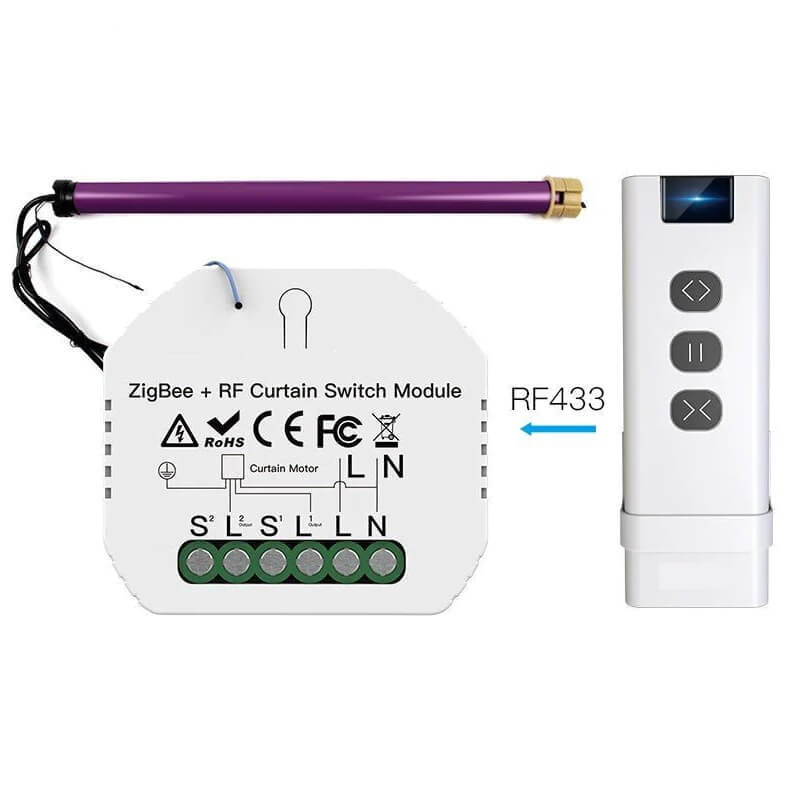 zigbee tuya реле за щори и завеси с дистанционно