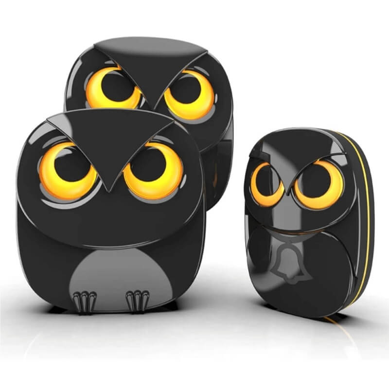 безжичен звънец един бутон и два приемника бухал