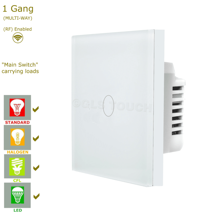 сензорен ключ един бутон бял