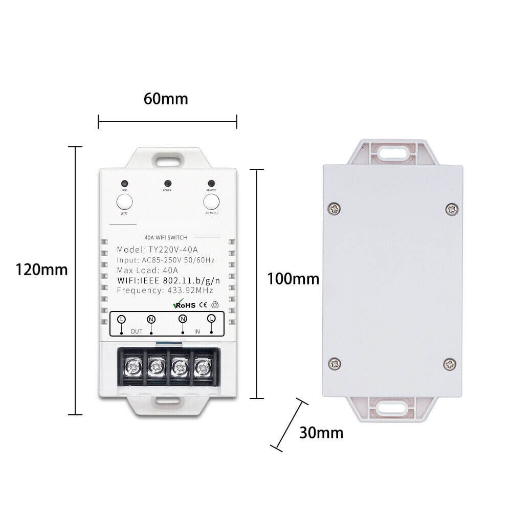размери на WiFi RF 40 контролер