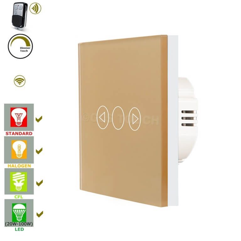 wifi димируем ключ с rf дистанционно златист