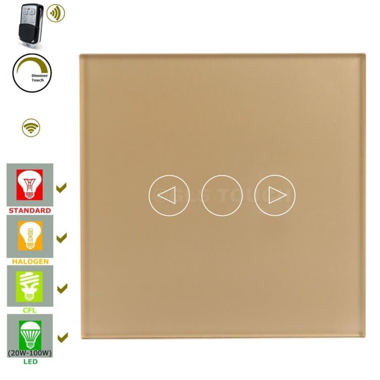 wifi смарт димер ключ с RF дистанционно златист