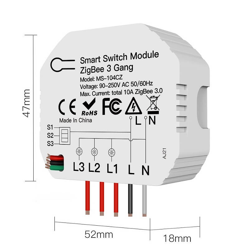размери на троен модул за осветление