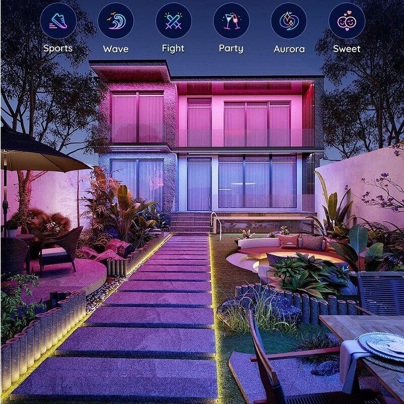 осветление на пътека с външна led лента govee