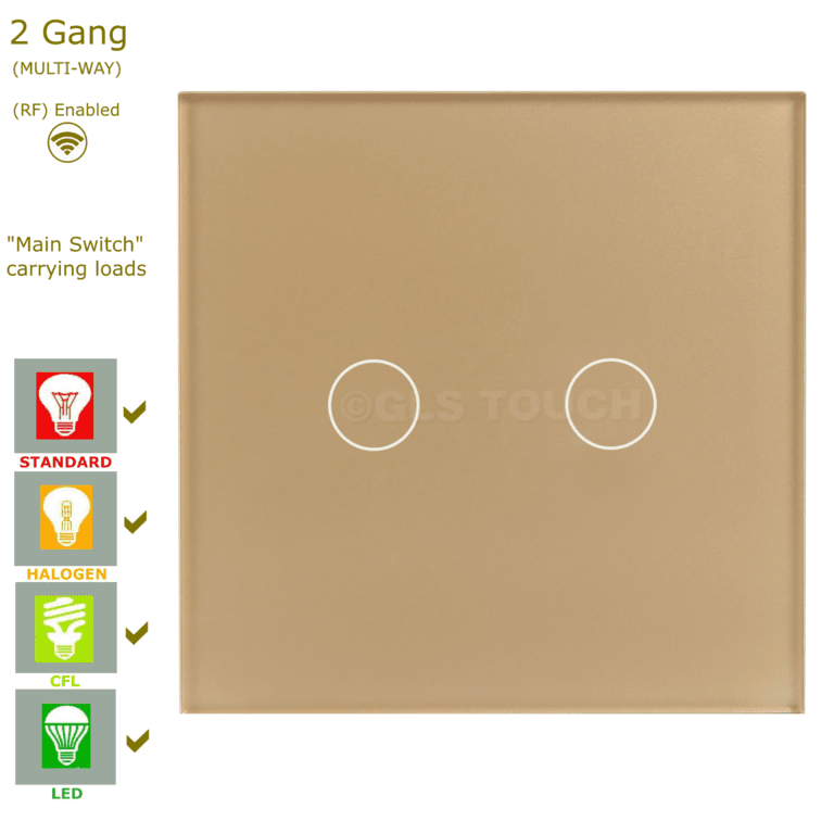 сензорен ключ с докосване два бутона златист