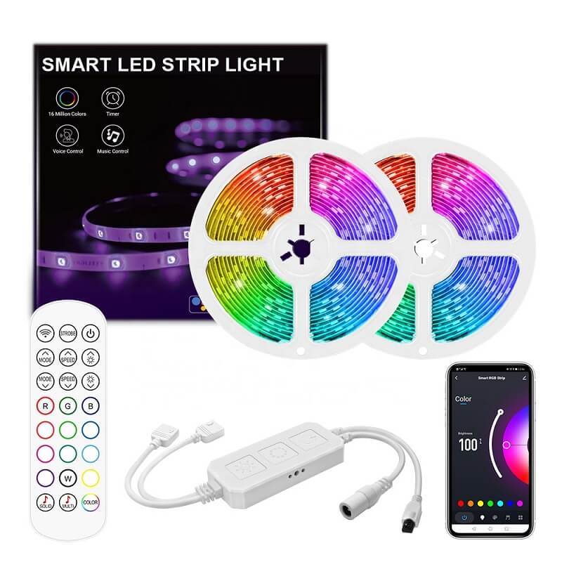 WiFI RGB Лед лента 10 метра музикална с дистанционно