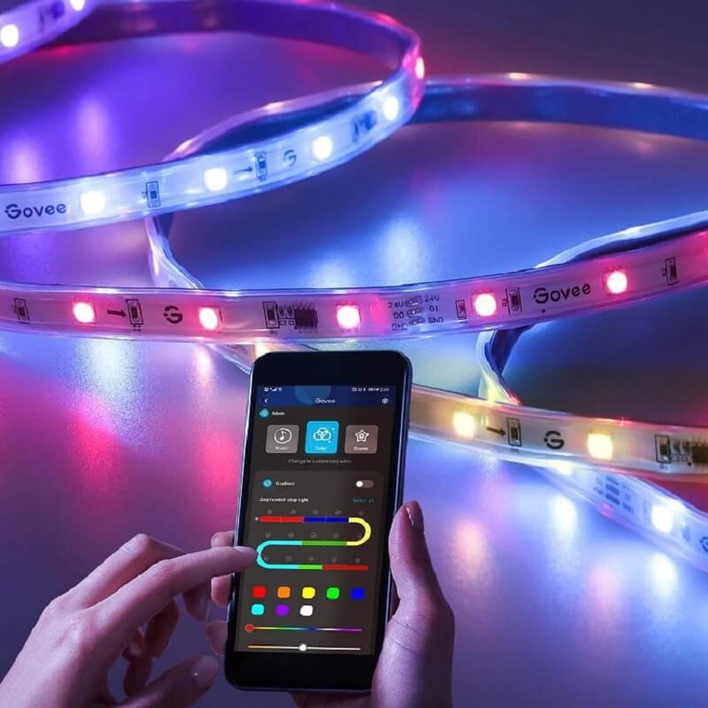 осветление с rgbic лед лента за външен монтаж