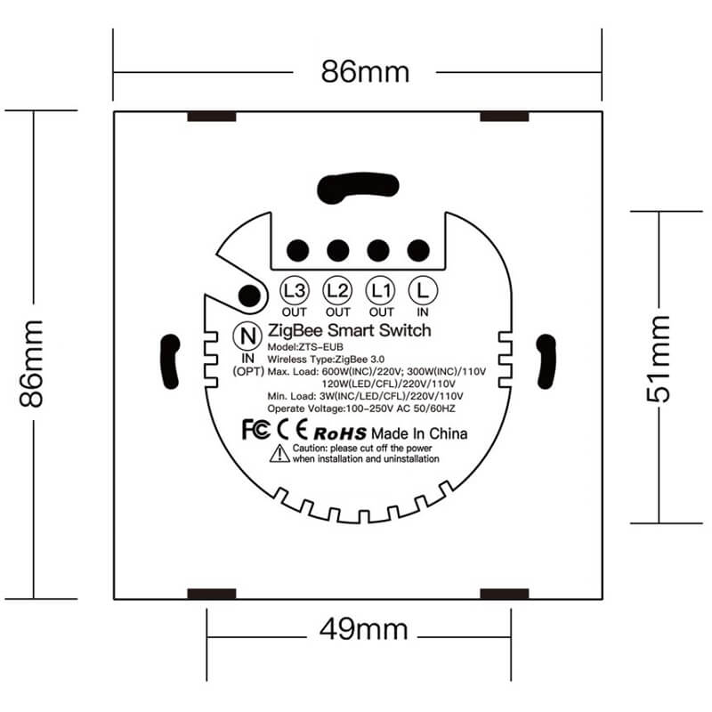 размери на zigbee ключ