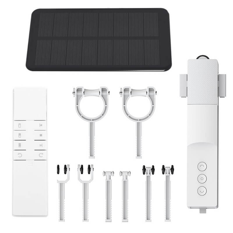 акумулаторен робот за пердета със соларен панел