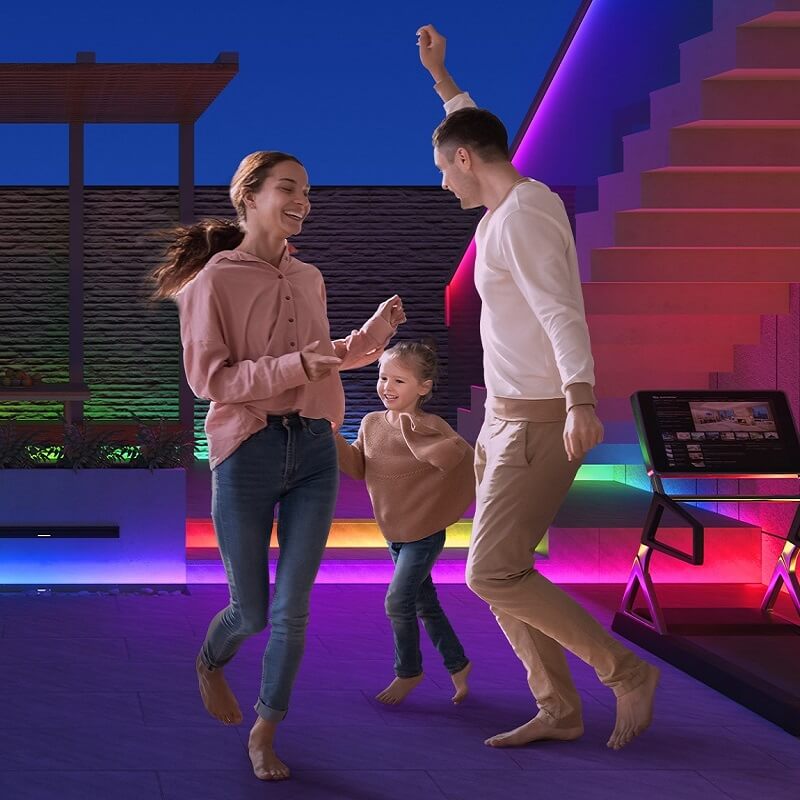 светене в ритъма на музиката на лед лента