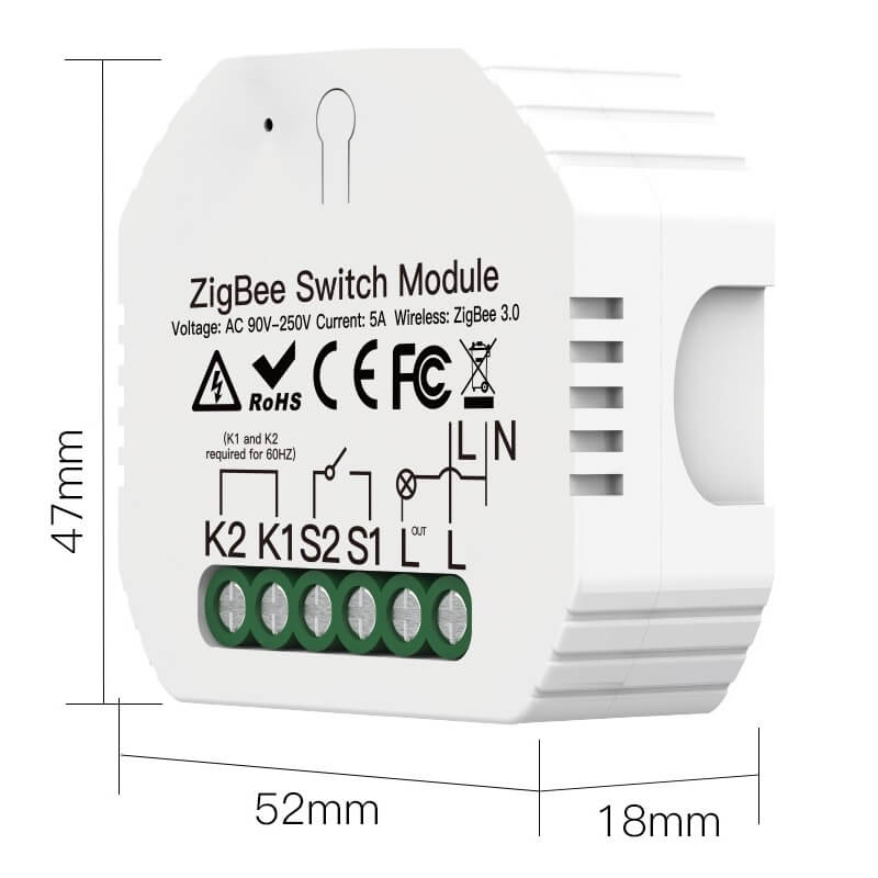 размери на zigbee единичен модул без нула