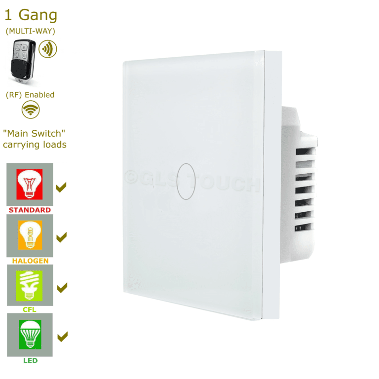 сензорен ключ единичен с дистанционно бял