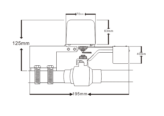 размер на WiFi клапан за спирателен кран