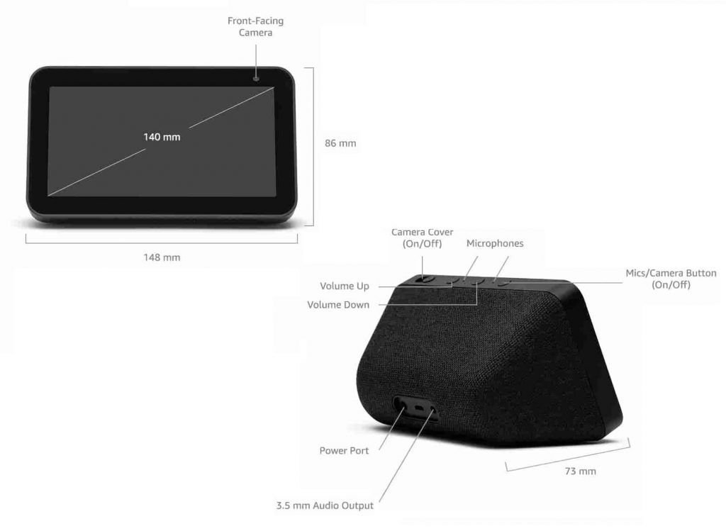 амазон ехо шоу 5 размери