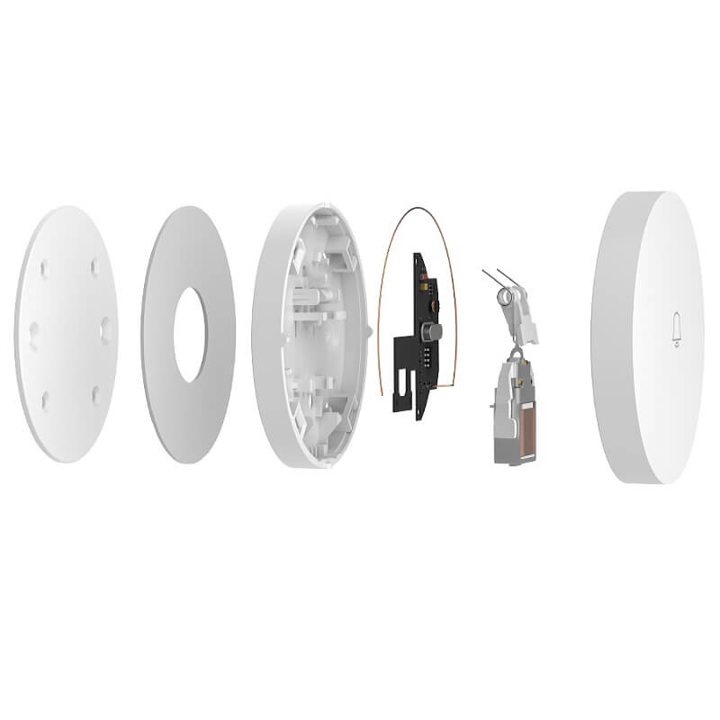 съставни части на безжичен кинетичен бутон на звънец