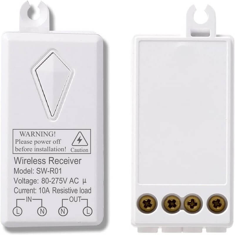 едноканално RF реле отпред и отзад